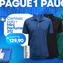 Pague 1 Leve 3 Camisas polo + perfume 212 mini + Frete Grátis